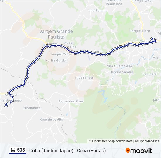 Mapa de 508 de autobús