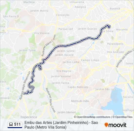 511 Bus Line Map