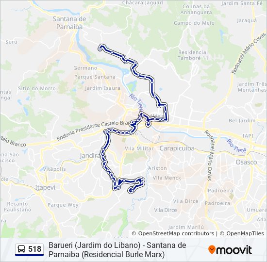 518 bus Line Map