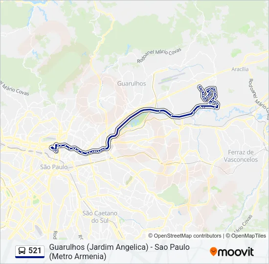 521 Bus Line Map