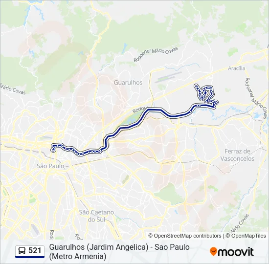 521 Bus Line Map
