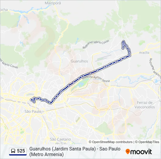 525 Bus Line Map