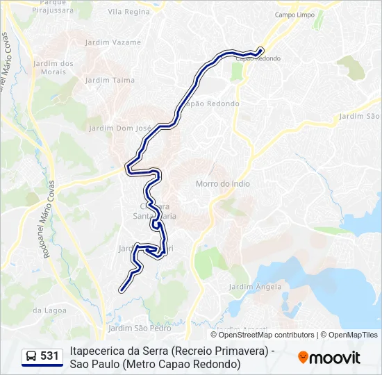 531 Bus Line Map
