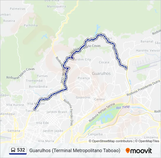 532 Bus Line Map