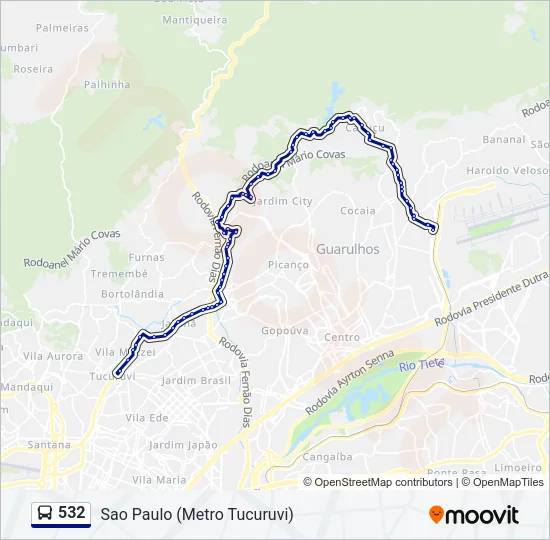 532 Bus Line Map