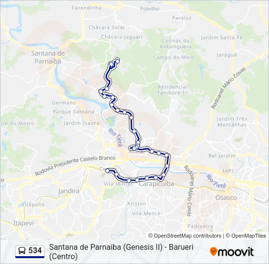 534 Bus Line Map