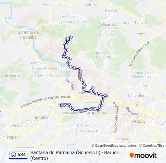 534 Bus Line Map