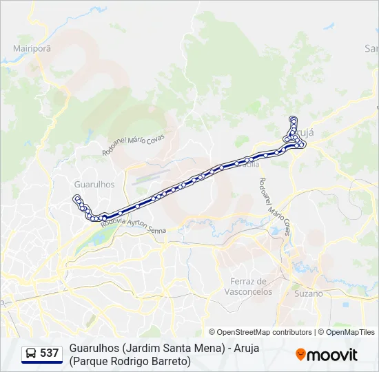 537 Bus Line Map