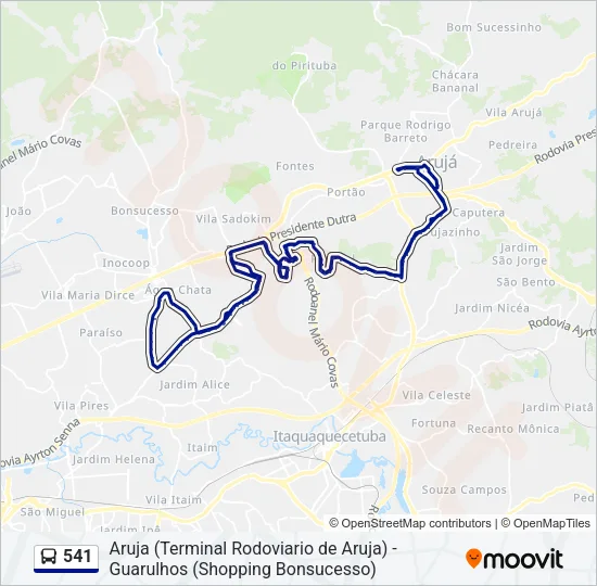 541 Bus Line Map