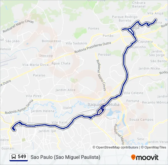 549 Bus Line Map