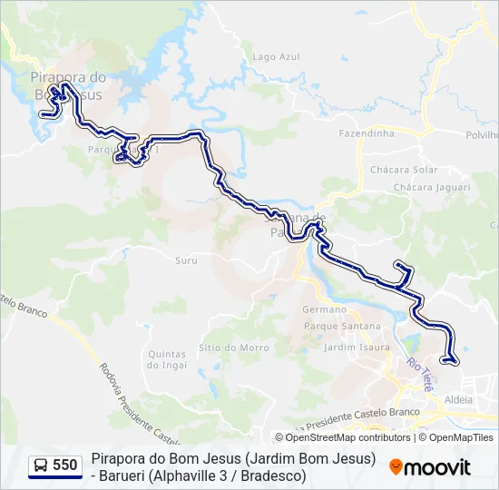 550 Bus Line Map