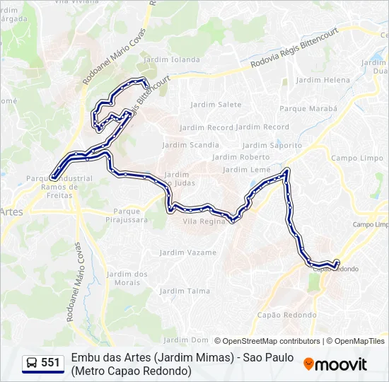 551 Bus Line Map