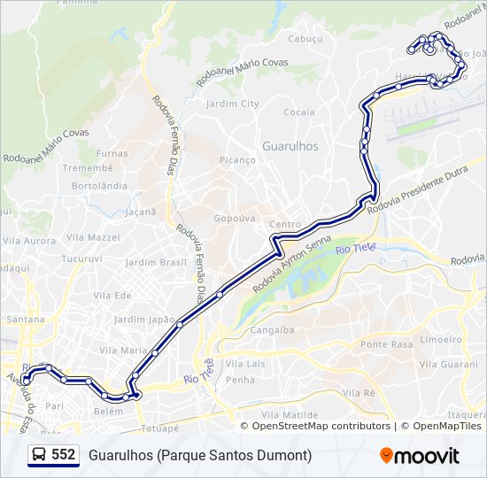 552 bus Line Map