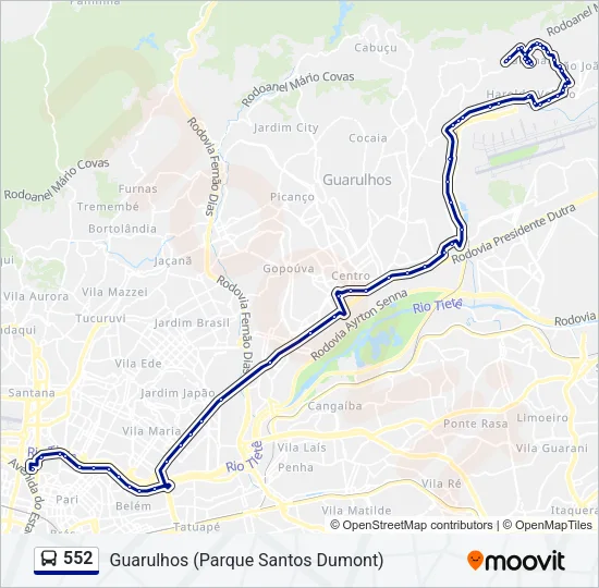552 Bus Line Map