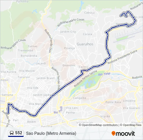 552 Bus Line Map