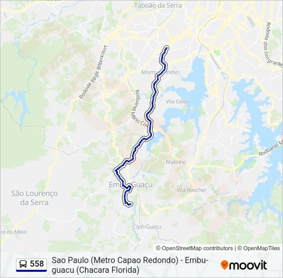 558 Bus Line Map
