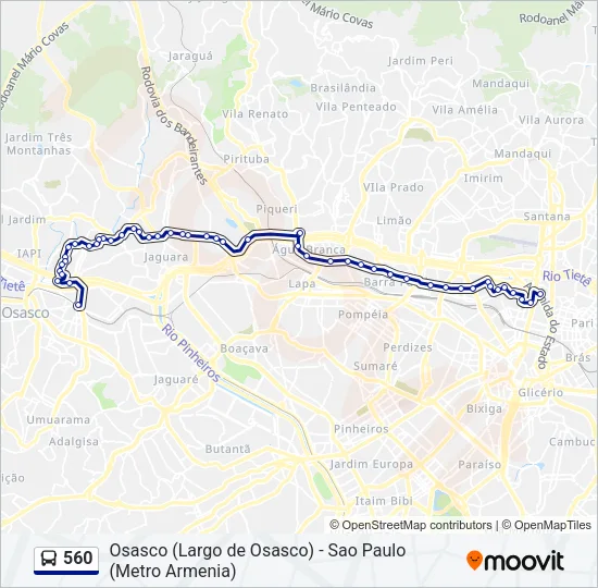 560 Bus Line Map