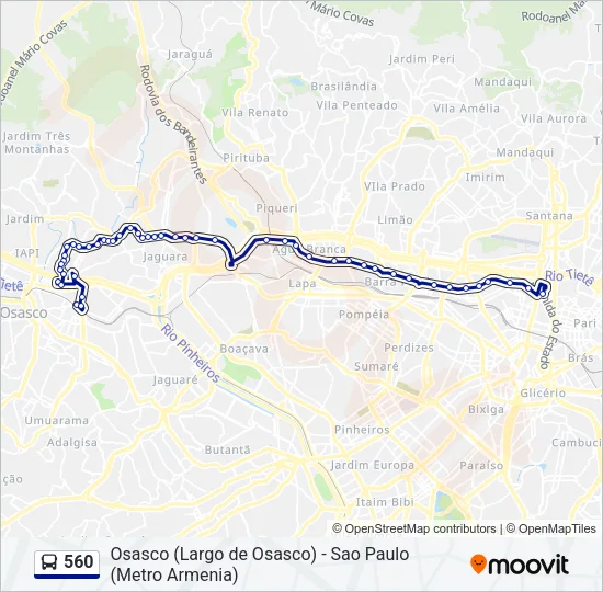 560 Bus Line Map