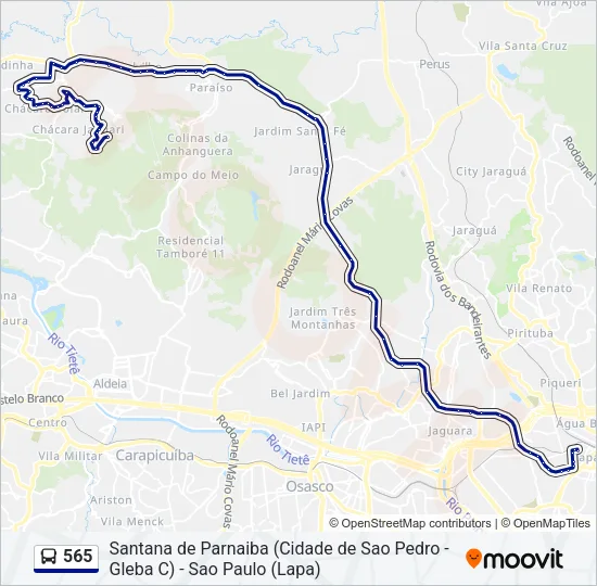 565 Bus Line Map