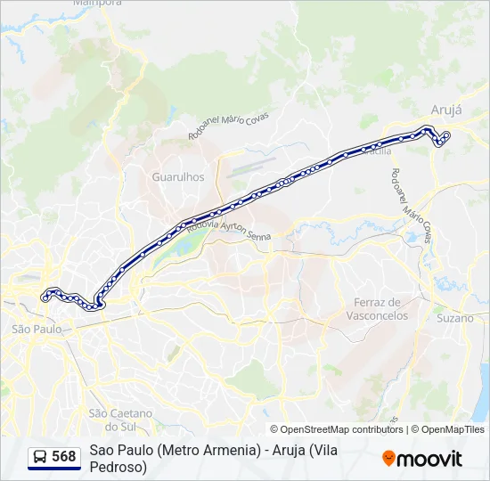 568 Bus Line Map