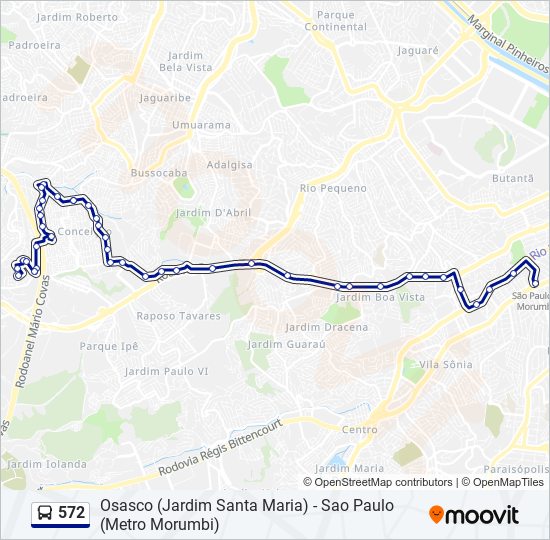 Mapa de 572 de autobús