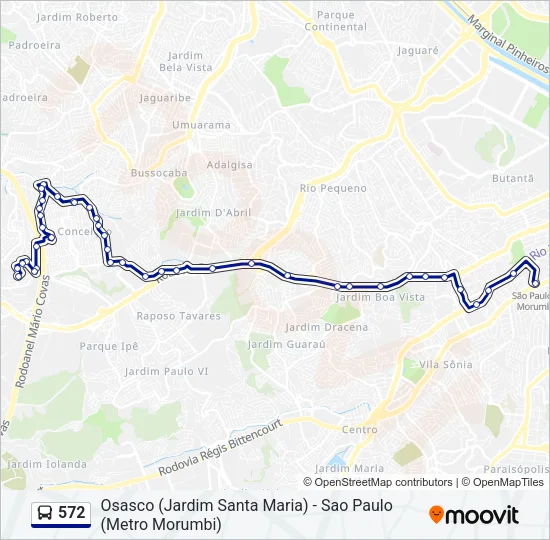 572 Bus Line Map