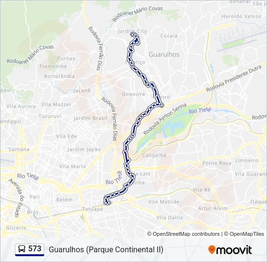 573 Bus Line Map
