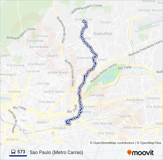 573 Bus Line Map