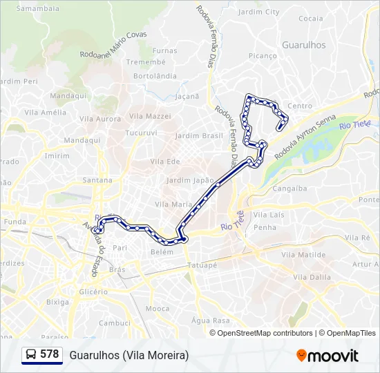 578 Bus Line Map