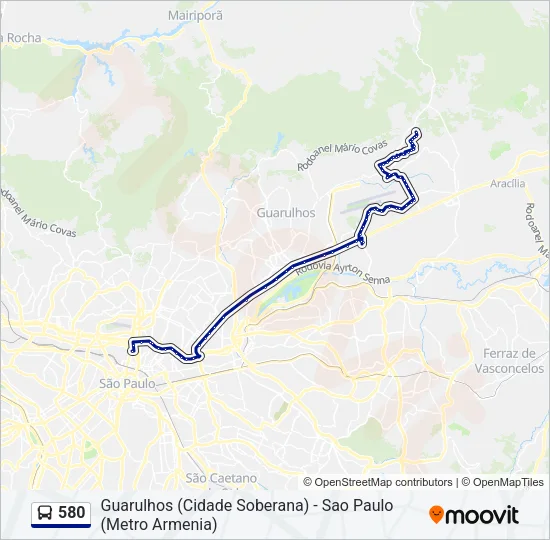 580 Bus Line Map