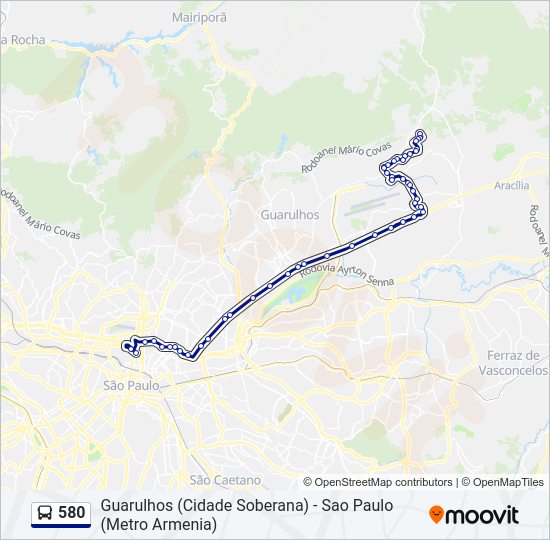 580 bus Line Map