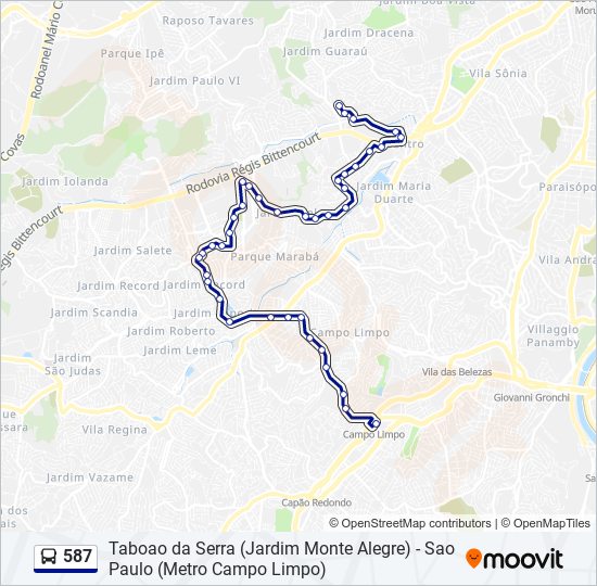 587 bus Line Map