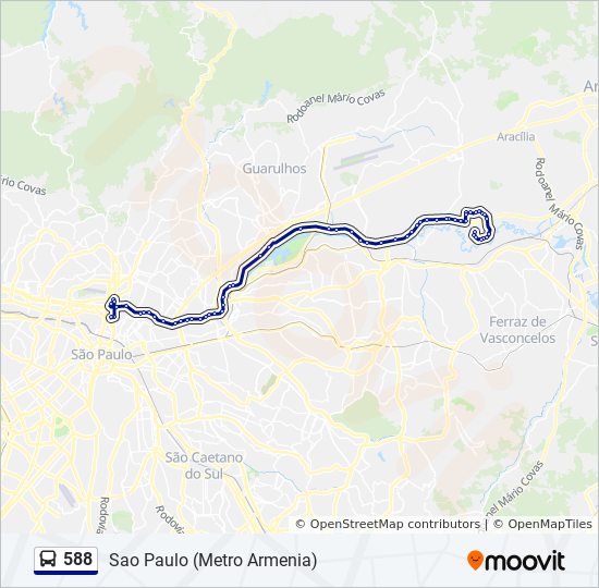 Mapa de 588 de autobús