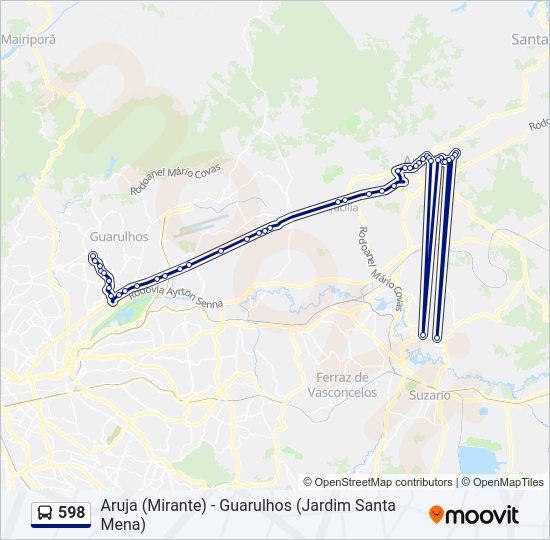 598 bus Line Map