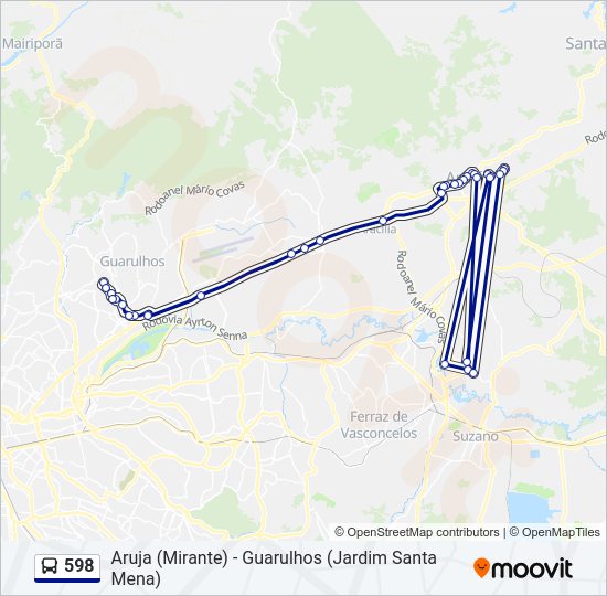 598 bus Line Map