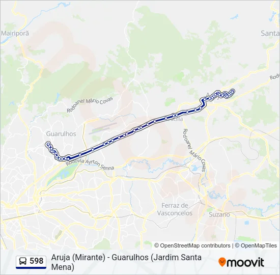 598 Bus Line Map