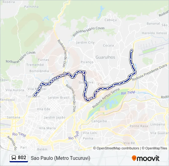 802 Bus Line Map
