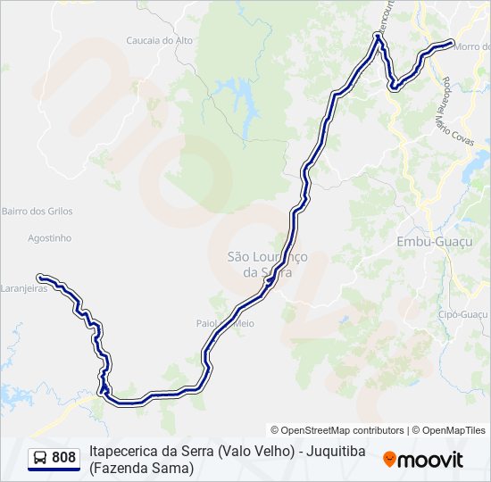 808 bus Line Map