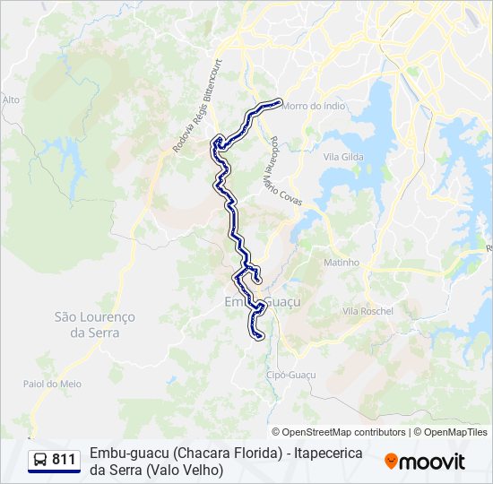 Mapa de 811 de autobús