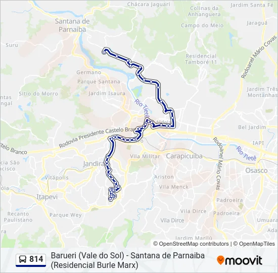814 Bus Line Map