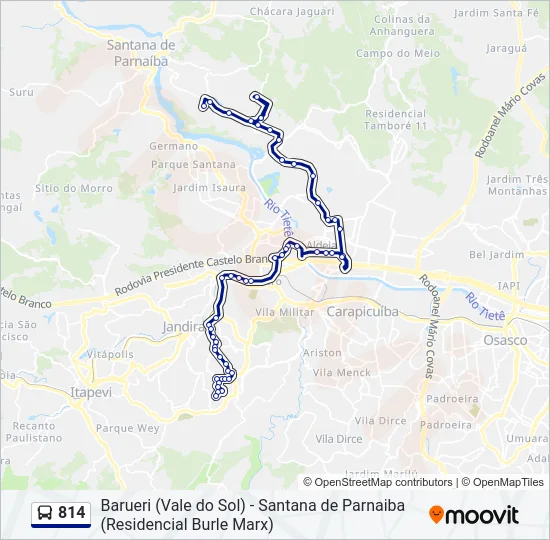 814 Bus Line Map