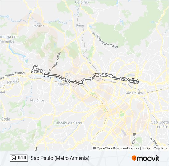 Mapa de 818 de autobús