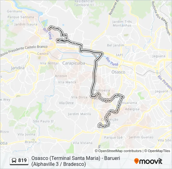 819 Bus Line Map