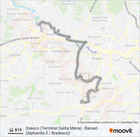 819 Bus Line Map