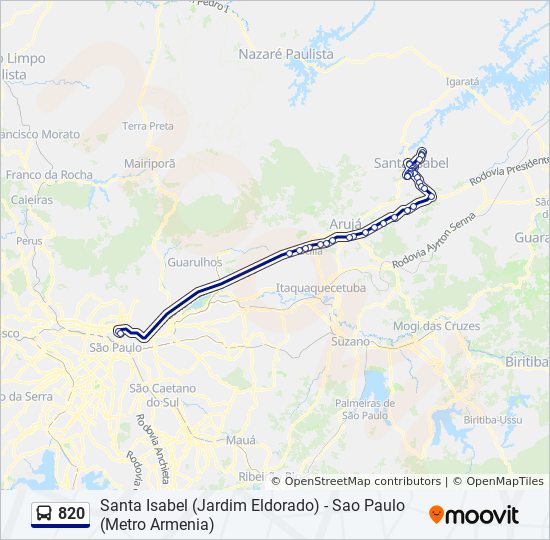 820 bus Line Map