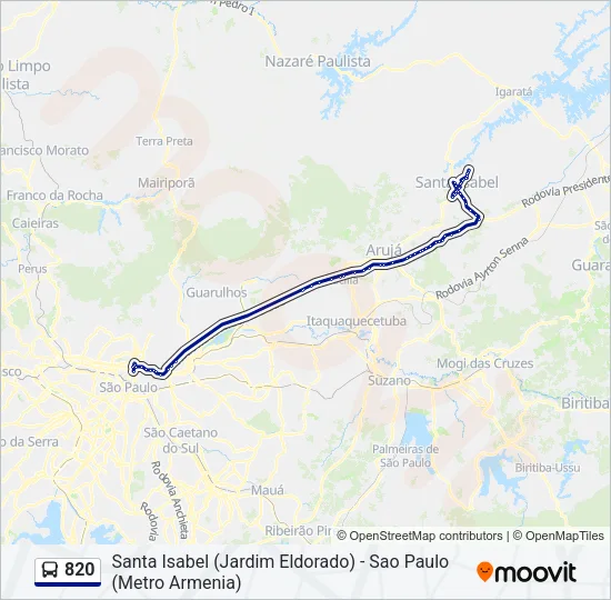 820 Bus Line Map