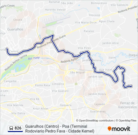 826 Bus Line Map