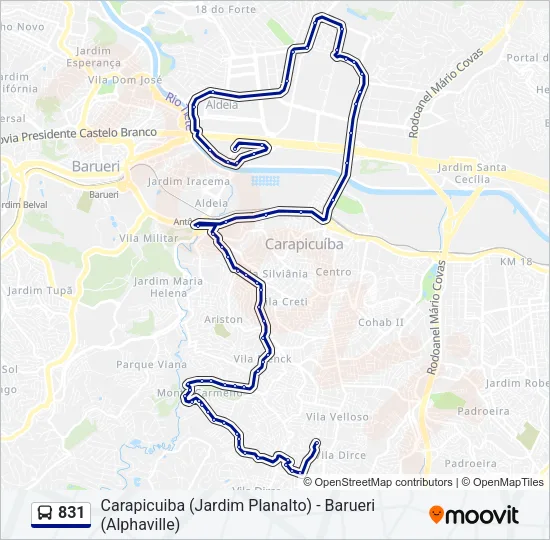 831 Bus Line Map