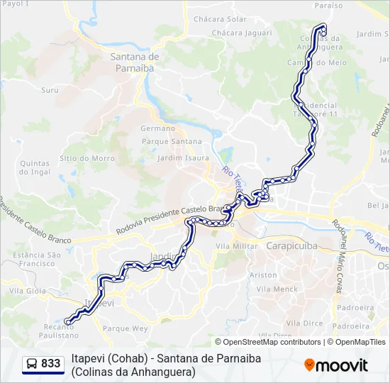 833 Bus Line Map