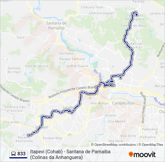 833 Bus Line Map